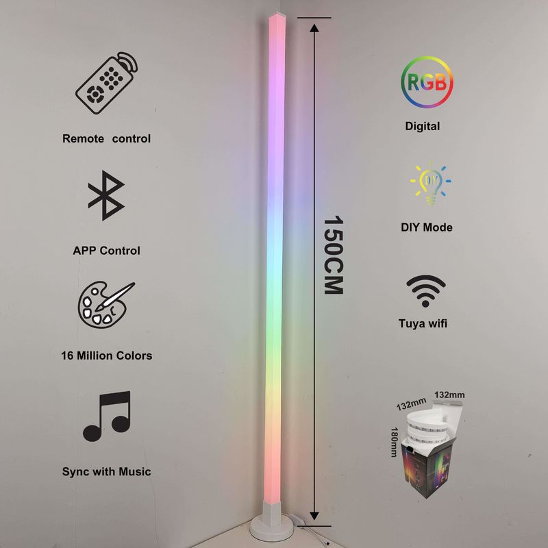 Lâmpadas de chão de quarto modernas e populares Sala de estar Lâmpadas de atmosfera diversas Controle APP inteligente