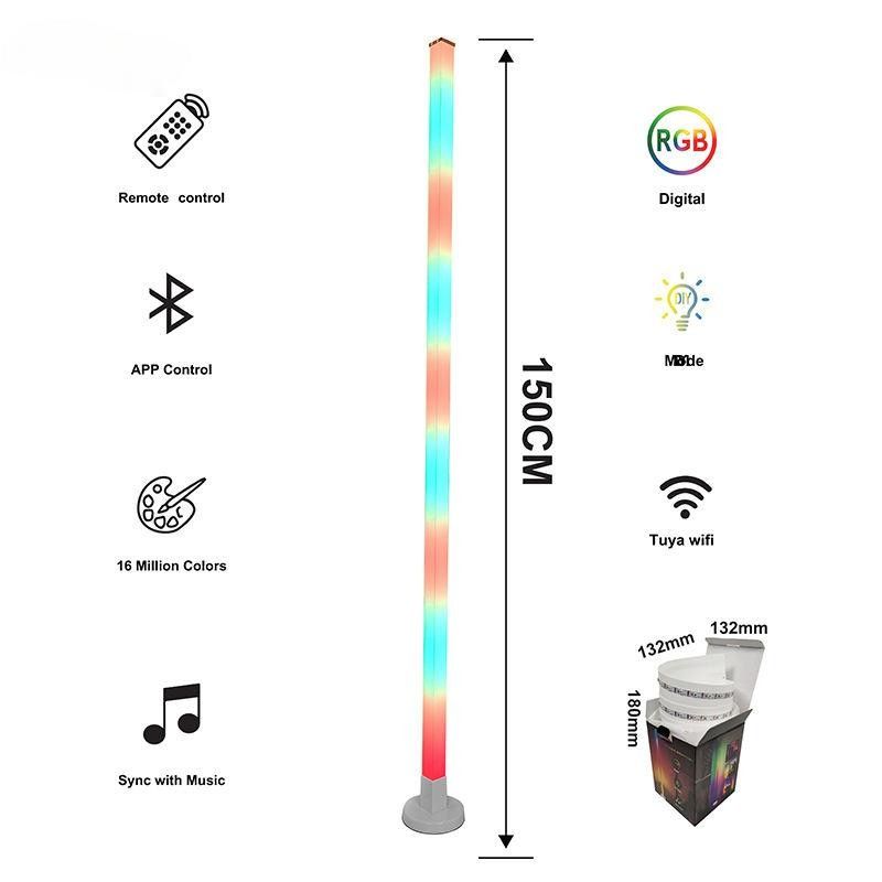 Lâmpadas de chão de quarto modernas e populares Sala de estar Lâmpadas de atmosfera diversas Controle APP inteligente
