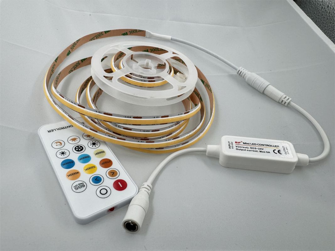 10mm Largura 90 CRI 2700K+6500K CCT Flexível COB Strip 560LEDs Uso seguro e fácil instalação