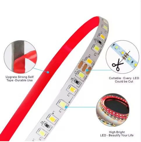 Fábrica de venda Bicolor CCT LED tira luz 24v Temperatura de cor Ajustável 120 led 12v luz 2835 LED tira Decoração