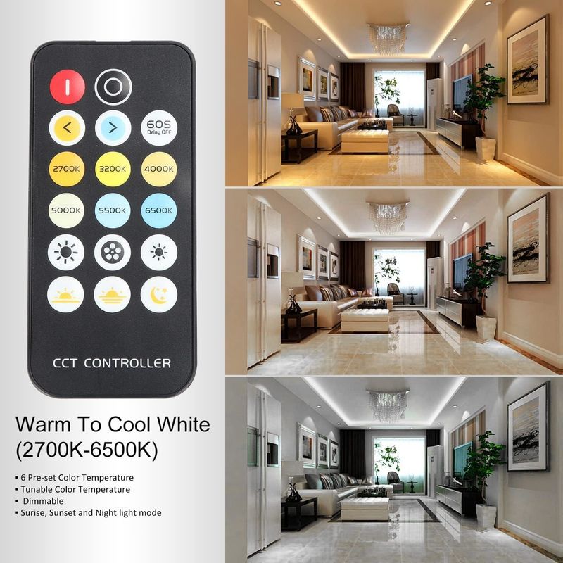 COB LED Strip Lights CCT (2700K-6500K Tunable) 2M 560LEDs/m CRI90 Led Tape Light Kit com caixa de pacote led strip para casa
