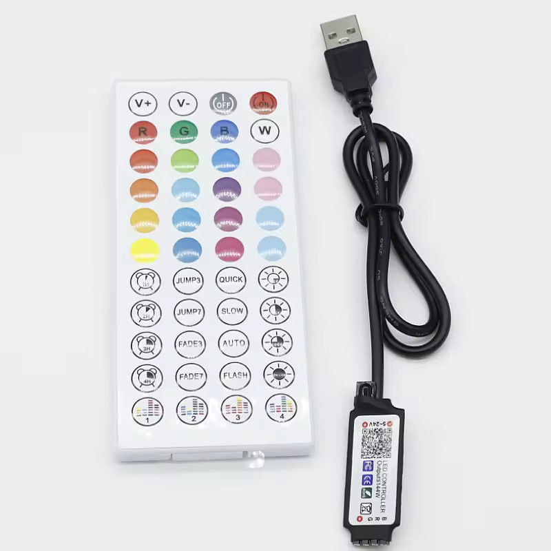 Smart LED 5V 44ekys RGB LED Strip controlador wifi tuya APP USB Bluetooth dimmer luce striscia controlador para LED Strip