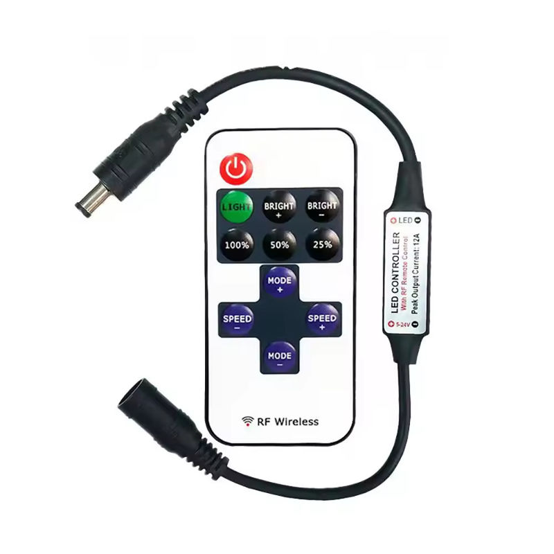 Best seller Mini controlador LED 11 chaves 5V 12V 24V Controlador de cor única RF sem fio Toque distante brilho LED dimmer