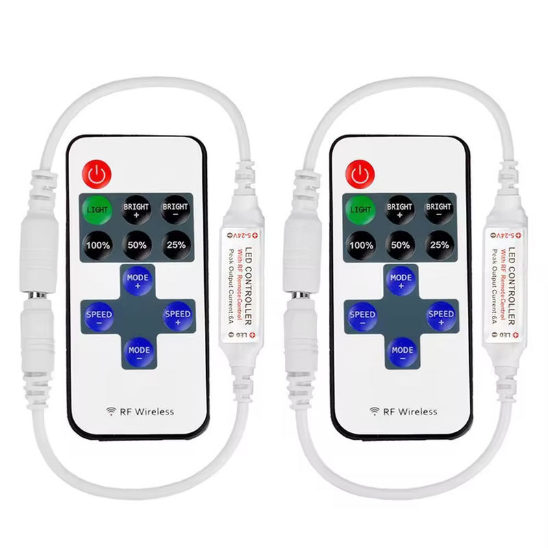 Best seller Mini controlador LED 11 chaves 5V 12V 24V Controlador de cor única RF sem fio Toque distante brilho LED dimmer