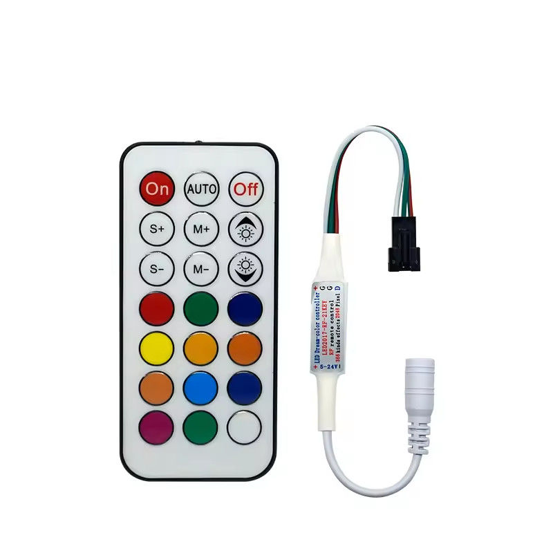 Alta qualidade 21 chaves 2084 pixels RF controlador de cores WS2811 DC5~24V controlador 2812 IC controle led de cores de sonho
