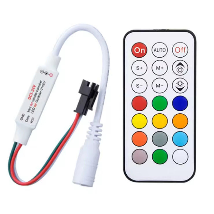 Alta qualidade 21 chaves 2084 pixels RF controlador de cores WS2811 DC5~24V controlador 2812 IC controle led de cores de sonho