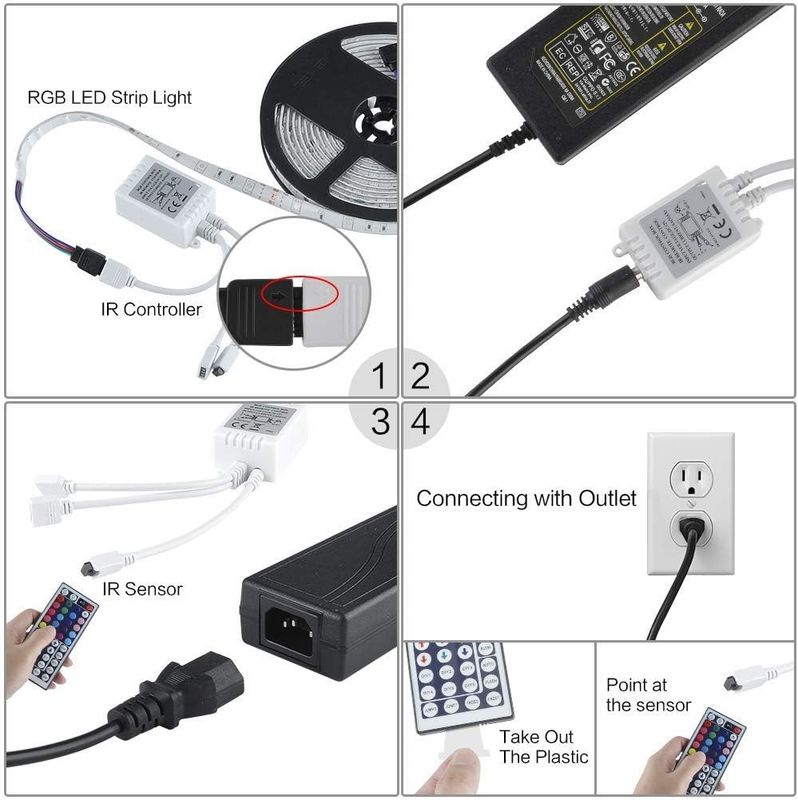 5M Controle remoto RGB SMD5050 LED Light Strip Color Changer DC12V