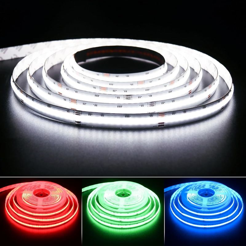 784 LEDs/m RGBW Chip COB LED Strips Dimmable -20°C a 60°C DC 24V Voltagem de entrada