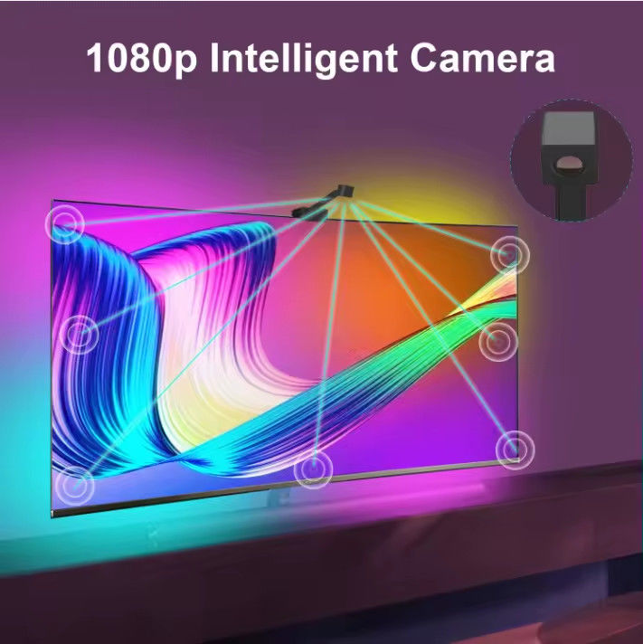 65-75 polegadas Alexa Google Home Ambient Smart App Wifi Imersão TV Backlights com câmera RGBIC