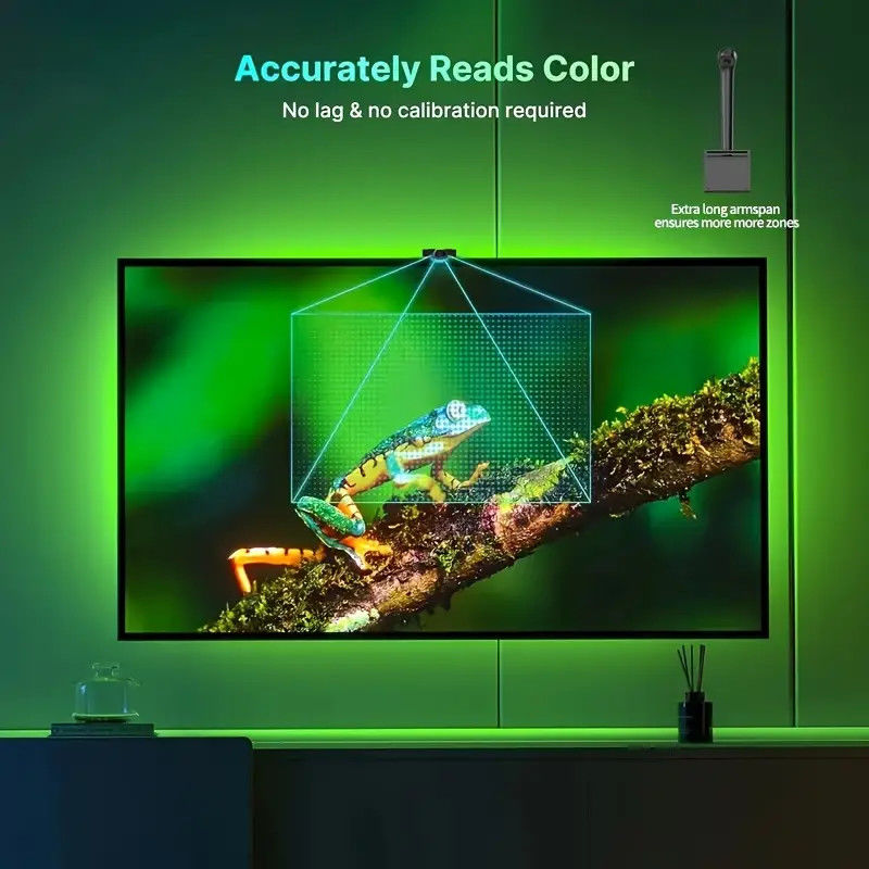WiFi LED TV Backlight com Sensor para TV de 55 a 75 polegadas e PC RGBIC App Control Compatível com Alexa e Google Assistant
