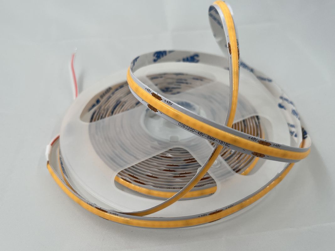 48V COB 320leds/M 90CRI Dimmable 100lm/W 11W/M Flexível COB LED Strip Light para decoração de interiores