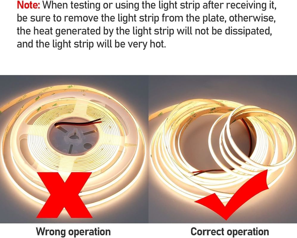 Decoração de interiores e exteriores COB LED Strip Light Alto CRI 280 320/480 Controle remoto