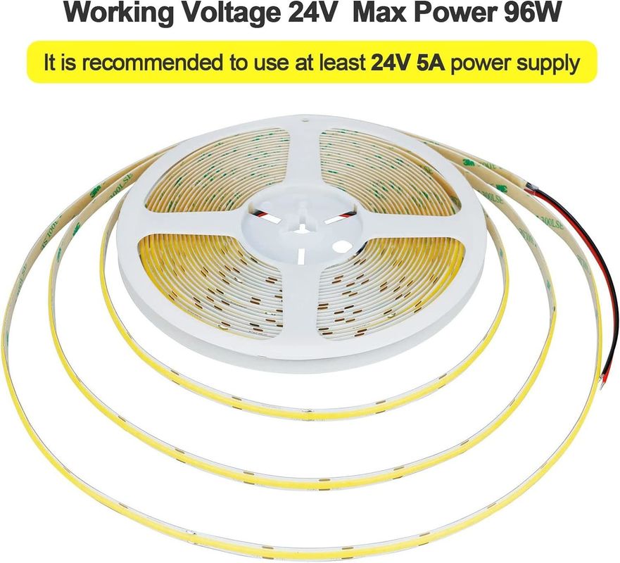 Decoração de interiores e exteriores COB LED Strip Light Alto CRI 280 320/480 Controle remoto