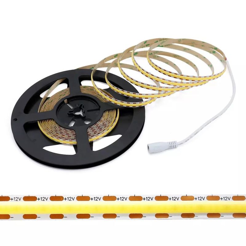320Leds Flexível LED Strip Branco/Branco Quente DC24V 8mm Largura integrada COB luz LED