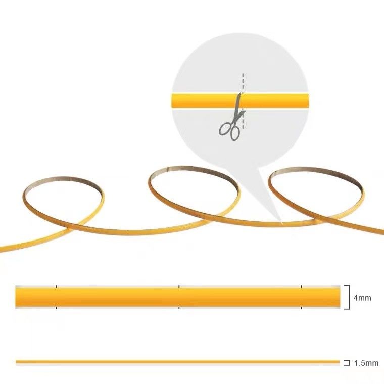 12V / 24V 8mm 90Ra 320d fob Alumínio Profil COB LED Strip para Decoração