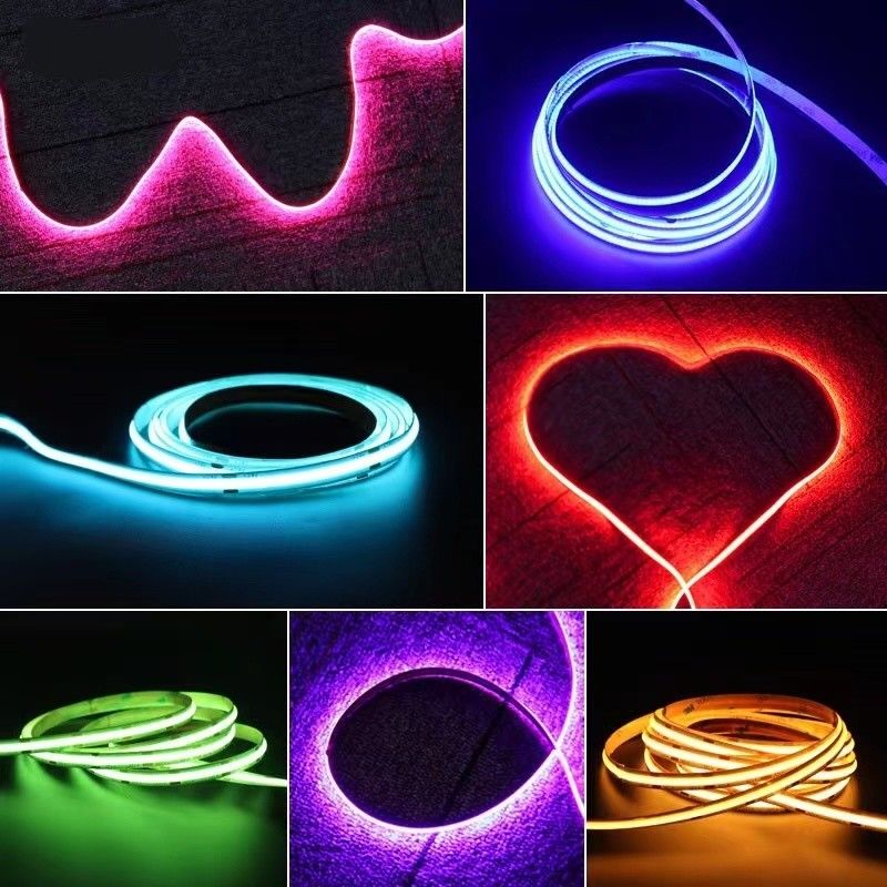 12V / 24V 8mm 90Ra 320d fob Alumínio Profil COB LED Strip para Decoração