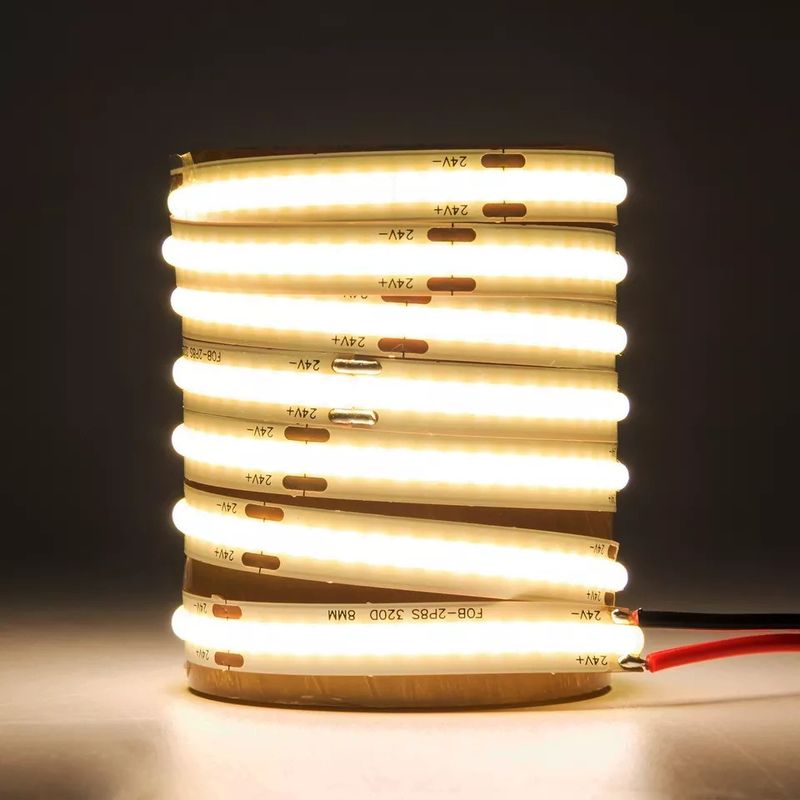 12V 24V resistente à água IP65 IP67 IP68 CRI90 Dimmable 5M Flexível COB LED Strip para Indoor Outdoor