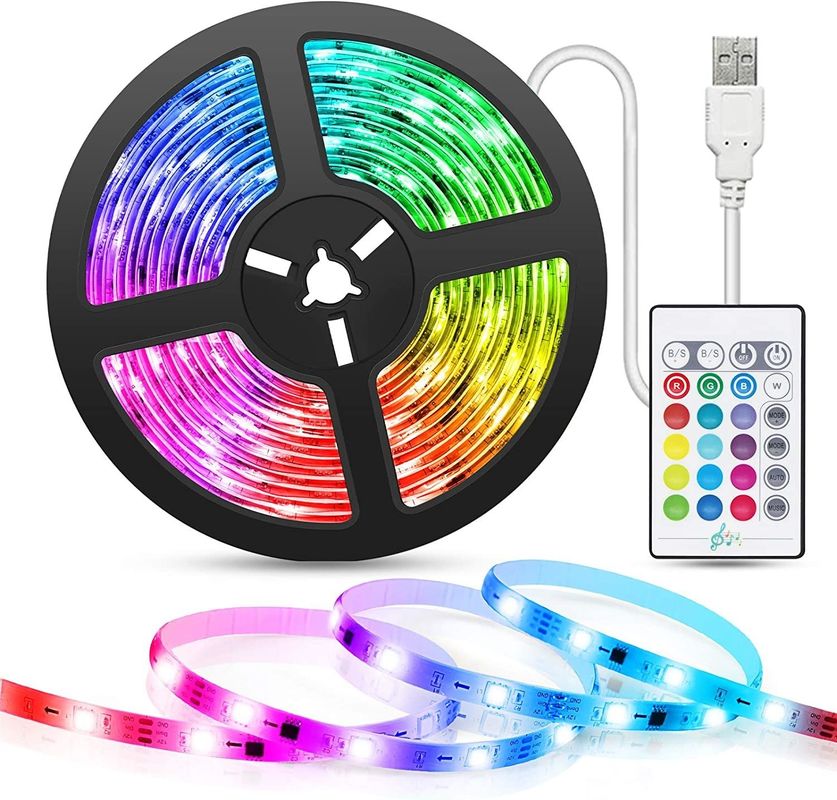 Smart LED Strip para decoração 12V 5V USB Control Sincronização de música e temperatura de cor RGB