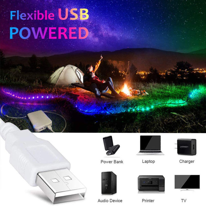 Smart LED Strip para decoração 12V 5V USB Control Sincronização de música e temperatura de cor RGB