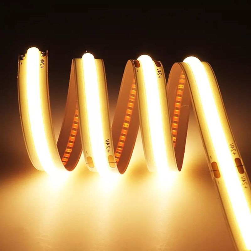 Faixa LED Cob flexível com cor azul branca quente e eficiência luminosa de 90lm / w
