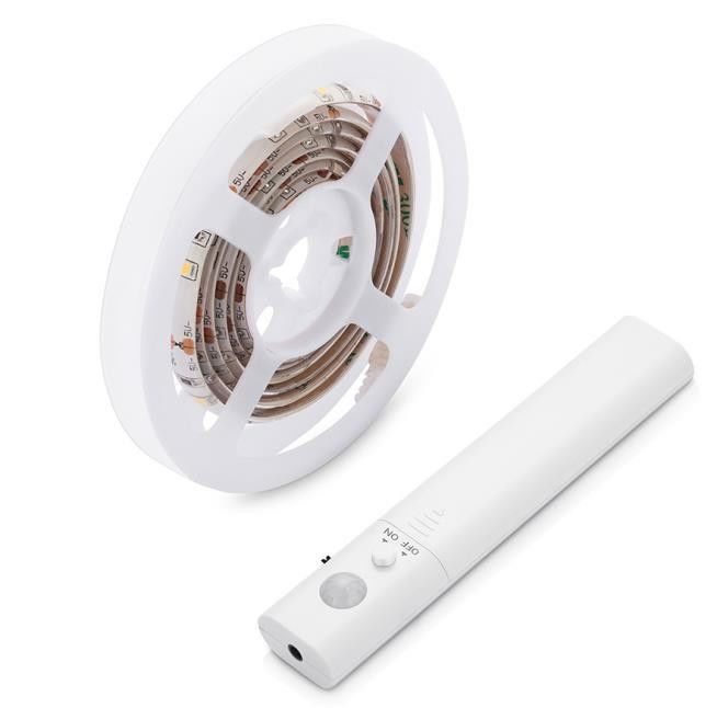 SMD2835 Luz de banda LED com sensor de movimento 1m comprimento USB recarregável dia e modo de noite