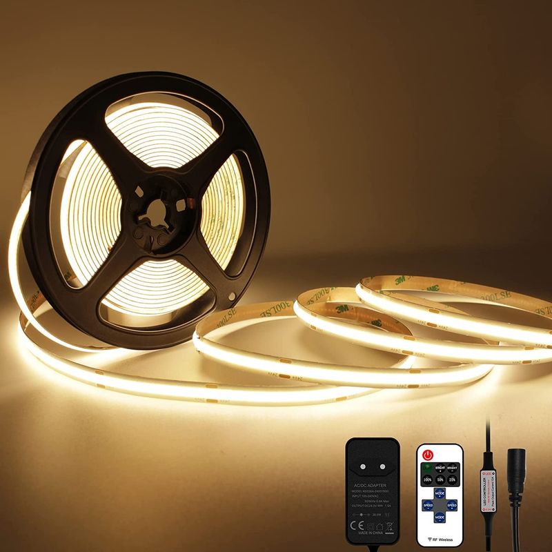 Custom Flexível 320 480 LEDs Dc 5v 10000 Lumens Quente Branco Rgb Fcob Cct Cob Led Strip Light Warehouse