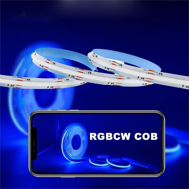 Banda LED 5m/loto Smd 320 384 840 leds/m Impotente Flexível Cob Led Strip Dc 24v Ra90 RGBCCT 3000k 4000k 6000k