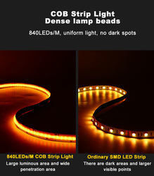 Banda LED 5m/loto Smd 320 384 840 leds/m Impotente Flexível Cob Led Strip Dc 24v Ra90 RGBCCT 3000k 4000k 6000k