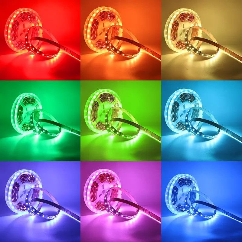12w 12v 24v 10mm 60 LEDs Rgb 5050 Smd Flexível LED Strip Light com e Multicolor