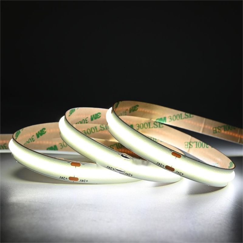 10m/rolo Linhas duplas 600 leds 12v 24v Ra80 12mm Flexível COB Led Flexível Lâmpada de Faixa