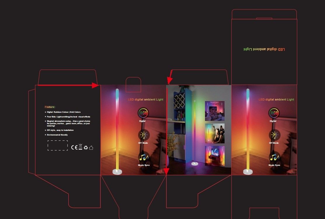 2024 Modern Cylinder Rgb Colorido LED Ambient Light App Smart Atmosphere Lâmpada de chão