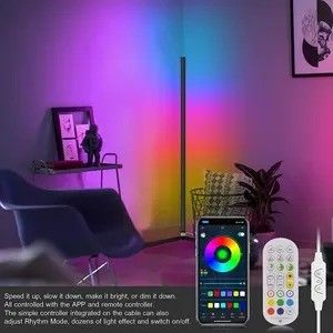Quarto de dormir Luzes de jogos RGB IC Sala de estar Ambiente de humor Luz de pé Lâmpada de chão de canto LED