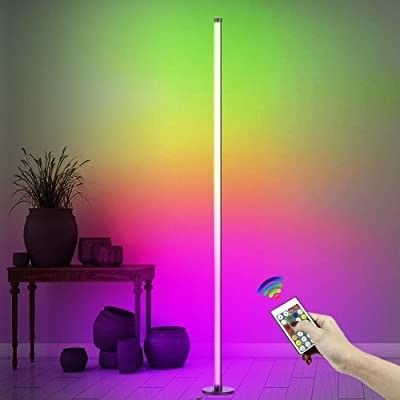 Lâmpadas de piso LED RGB Lâmpadas de piso modernas com controle remoto e dimmer de suporte