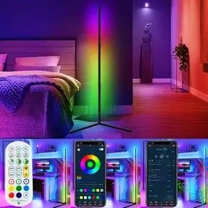 Lâmpadas de piso LED RGB Lâmpadas de piso modernas com controle remoto e dimmer de suporte