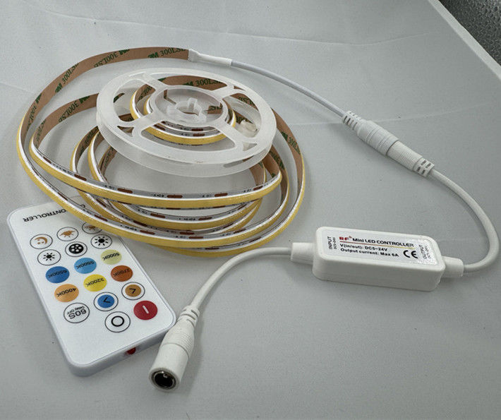 COB LED Strip DC24V CRI90 312LEDs/m IP33 IP40 IP44 com iluminação total estável de 10m