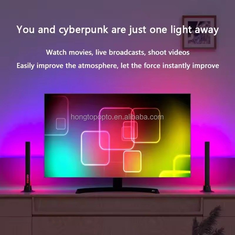 Lâmpada de piso LED para decoração residencial Iluminação inteligente RGBIC de 45cm para função decorativa de hotel