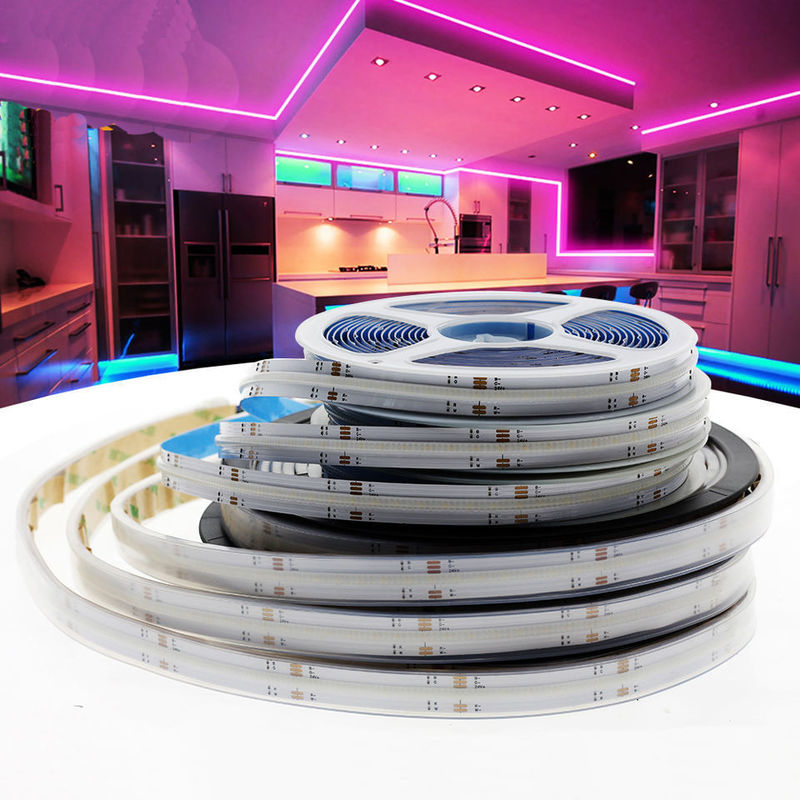 90 Ra CRI COB RGB LED Strip Light Não impermeável 12V 24V para Serviço de Soluções de Iluminação