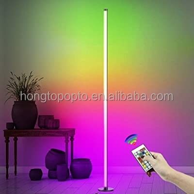 Lâmpada de chão LED inteligente de 80lm/w Atmosfera doméstica com câmbio de cores USB RGB e controlador IR