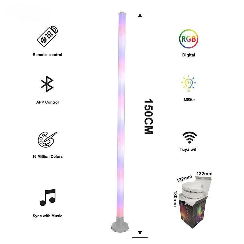 Lâmpada de piso de 150cm colorida de controle remoto