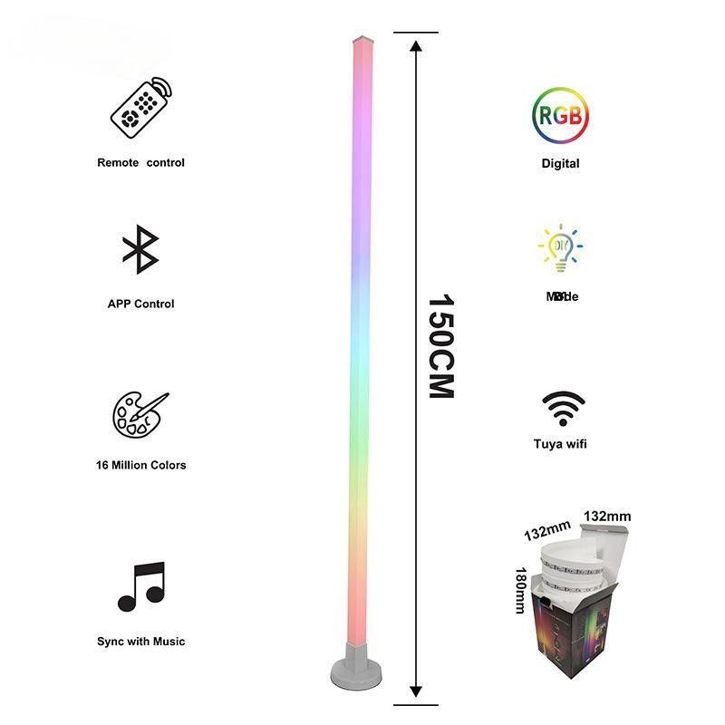 Lâmpada de piso de 150cm colorida de controle remoto