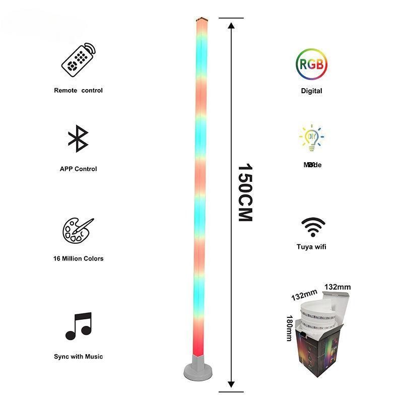 Lâmpada de piso de 150cm colorida de controle remoto
