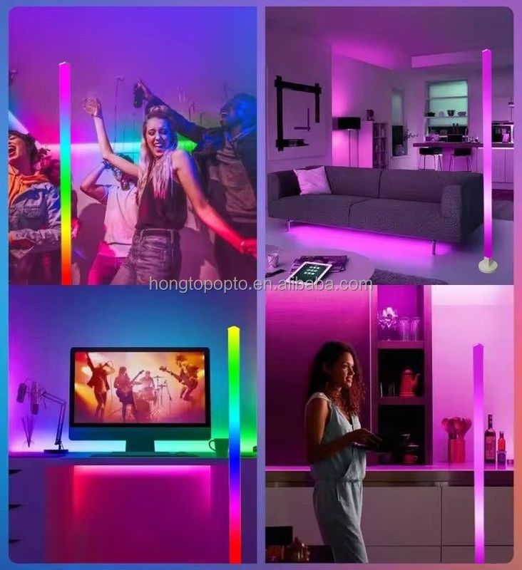 2- Smart Ambient Floor Light 1.5M 5V 5050 RGBIC Interior Decor Smart Corner Lamp Com Bluetooth Remote