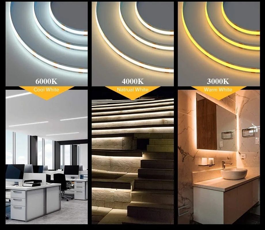 Iluminação interior Lâmina LED COB branca quente de 8 mm de largura com material FPC LED RESISTOR