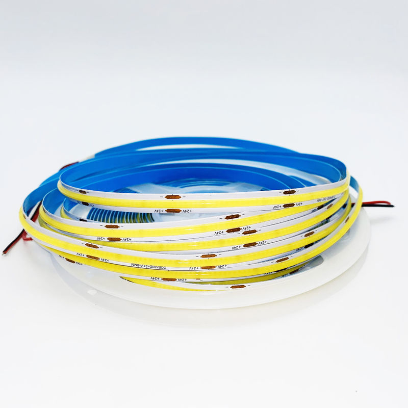 12V 24V RA 90 Alta CRI Lâmpada de fita LED 16,4FT Faixa COB cortável com Fluxo de 100lm/w