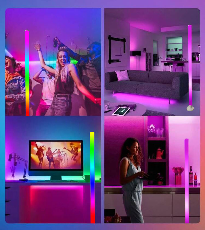 DIY Decoração de Casa Luz de Chão RGB com Bluetooth Controle de Música e Controle Remoto