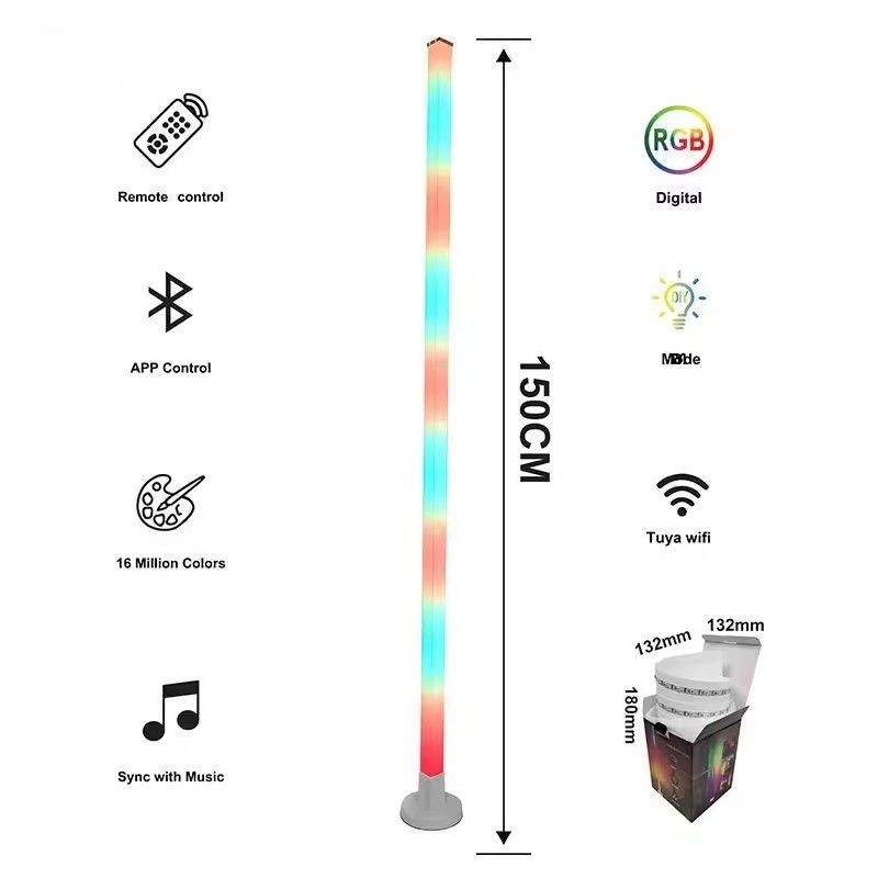 DIY Atmosphere Smart Home Light Rgb Led Corner Lamp com controle remoto IR