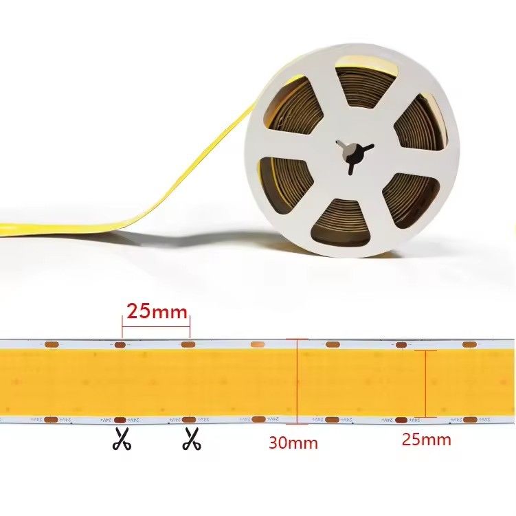COB LED Strip Super Wide 30mm 1600chips 40W/M 2700k 3000k 6500k DC24V para Projeto de Tecto