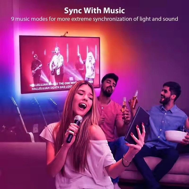 55-65 polegadas Alexa Google Home Ambient Smart App Wifi Imersão TV LED Backlights 3.8m 12.5ft ROLL com câmera