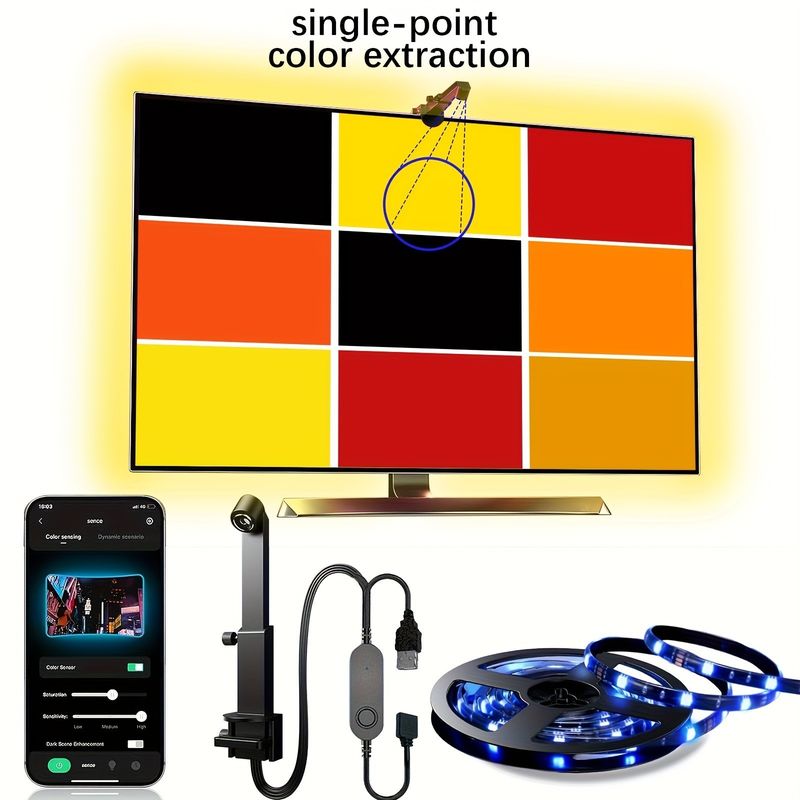 55-65 polegadas Alexa Google Home Ambient Smart App Wifi Imersão TV LED Backlights 3.8m 12.5ft ROLL com câmera