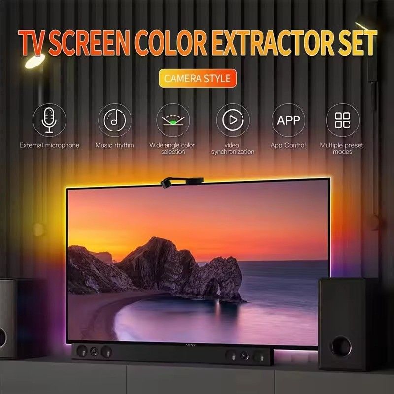 RGB Decor Bar LED Smart TV Backlight Lâmpadas com câmera IP20 3.8m 12V para TV